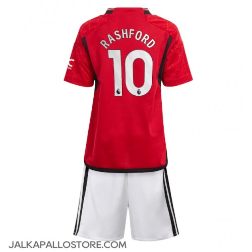 Manchester United Marcus Rashford #10 Kotipaita Lapsille 2023-24 Lyhythihainen (+ shortsit)